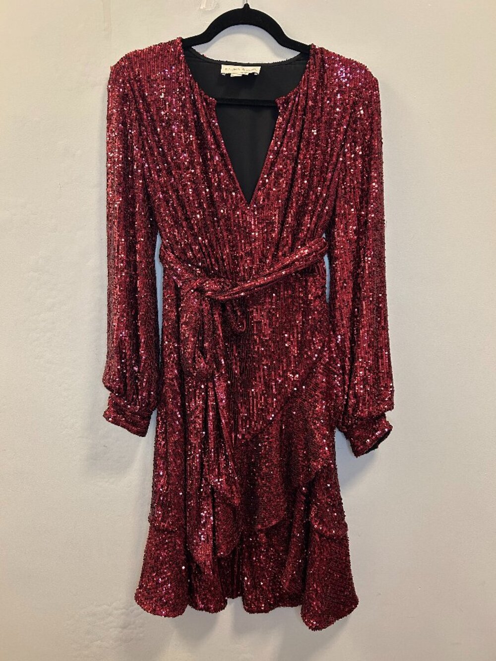 Sachin & Babi Size 4 Red Sequined Dress